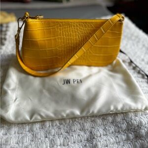 JW PEI | Eva Shoulder Handbag, Croc-Embossed, “yolk” yellow, vegan, sold out